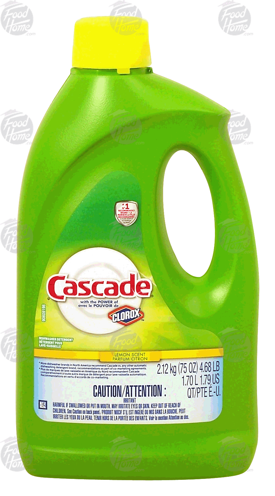 Cascade&nbsp;&nbsp;liquid dishwasher detergent with the power of clorox, lemon scent Full-Size Picture